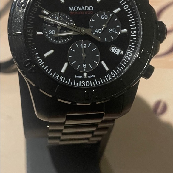 Movado Black Chronograph Watch